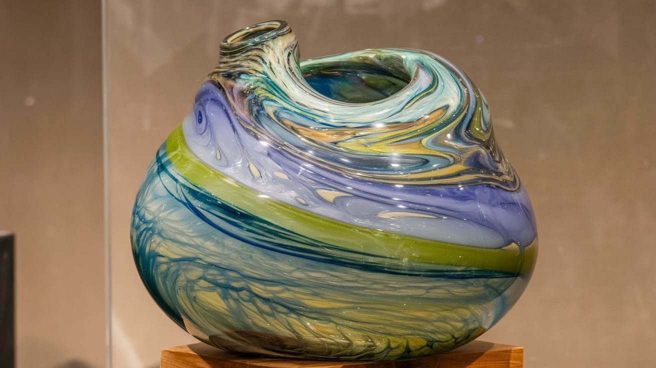 M. Stanek Handblown Glass Vase